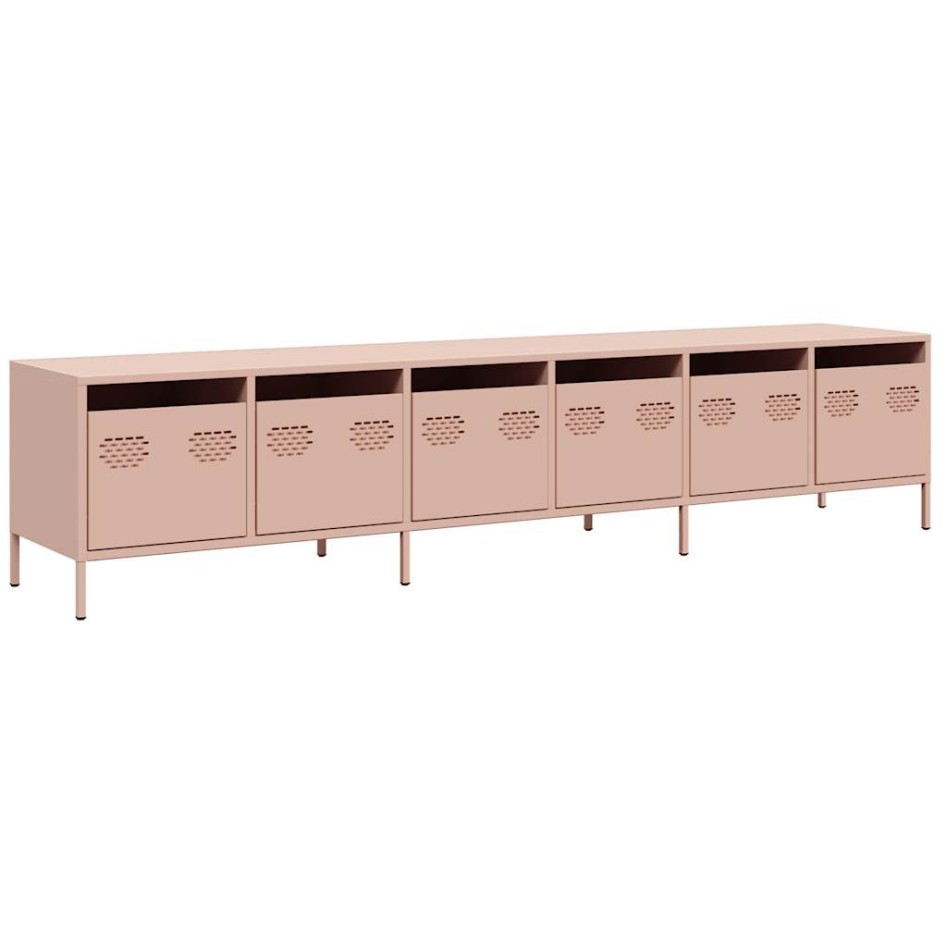 Mueble para TV acero laminado en frío rosa 202x39x43,5