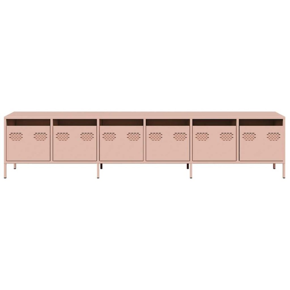 Mueble para TV acero laminado en frío rosa 202x39x43,5