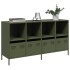 Aparador de acero laminado en frío verde oliva 135x39x73,5