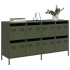 Aparador de acero laminado en frío verde oliva 135x39x73,5
