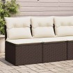 Set sofás jardín y cojines 2 pzas ratán sintético acacia marrón
