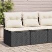 Set sofás jardín y cojines 2 pzas ratán sintético acacia negro