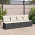 Set sofás jardín y cojines 2 pzas ratán sintético acacia