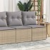Set sofás jardín y cojines 2 pzas ratán sintético acacia