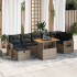 Set sofás jardín y cojines 5 pzas ratán sintético acacia