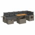 Set sofás jardín y cojines 5 pzas ratán sintético acacia