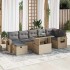 Set de sofás de jardín y cojines 8 piezas ratán sintético