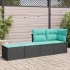 Set sofás jardín y cojines 2 pzas ratán sintético acacia