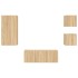 Muebles TV pared con LED 5 pzas madera ingeniería roble