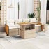 Set sofás jardín y cojines 5 pzas ratán sintético acacia