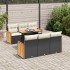 Set sofás jardín y cojines 7 pzas ratán sintético acacia