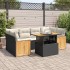 Set sofás jardín y cojines 7 pzas ratán sintético acacia