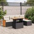 Set sofás jardín y cojines 6 pzas ratán sintético acacia