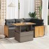 Set sofás jardín y cojines 5 pzas ratán sintético acacia
