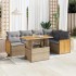Set sofás jardín y cojines 6 pzas ratán sintético acacia