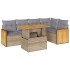 Set sofás jardín y cojines 6 pzas ratán sintético acacia
