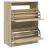 Mueble zapatero 2 cajones abatibles roble Sonoma 80x42x108
