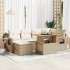 Set sofás de jardín 7 piezas y cojines ratán sintético