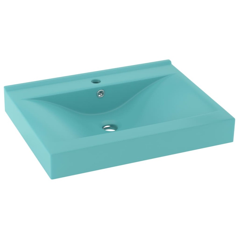 Lavabo de lujo con grifo cerámica 60x46 cm verde