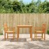 Juego de comedor de jardín 3 piezas madera maciza de