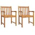 Juego de comedor de jardín 3 piezas madera maciza de