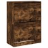 Mueble zapatero 2 cajones abatibles roble ahumado 80x42x108