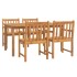 Juego de comedor de jardín 5 piezas madera maciza de
