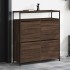 Mueble zapatero 4 cajones abatibles marrón roble 100x34x112