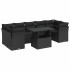 Set de sofás de jardín y cojines 8 piezas ratán sintético