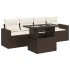 Set comedor de jardín 5 piezas y cojines ratán sintético