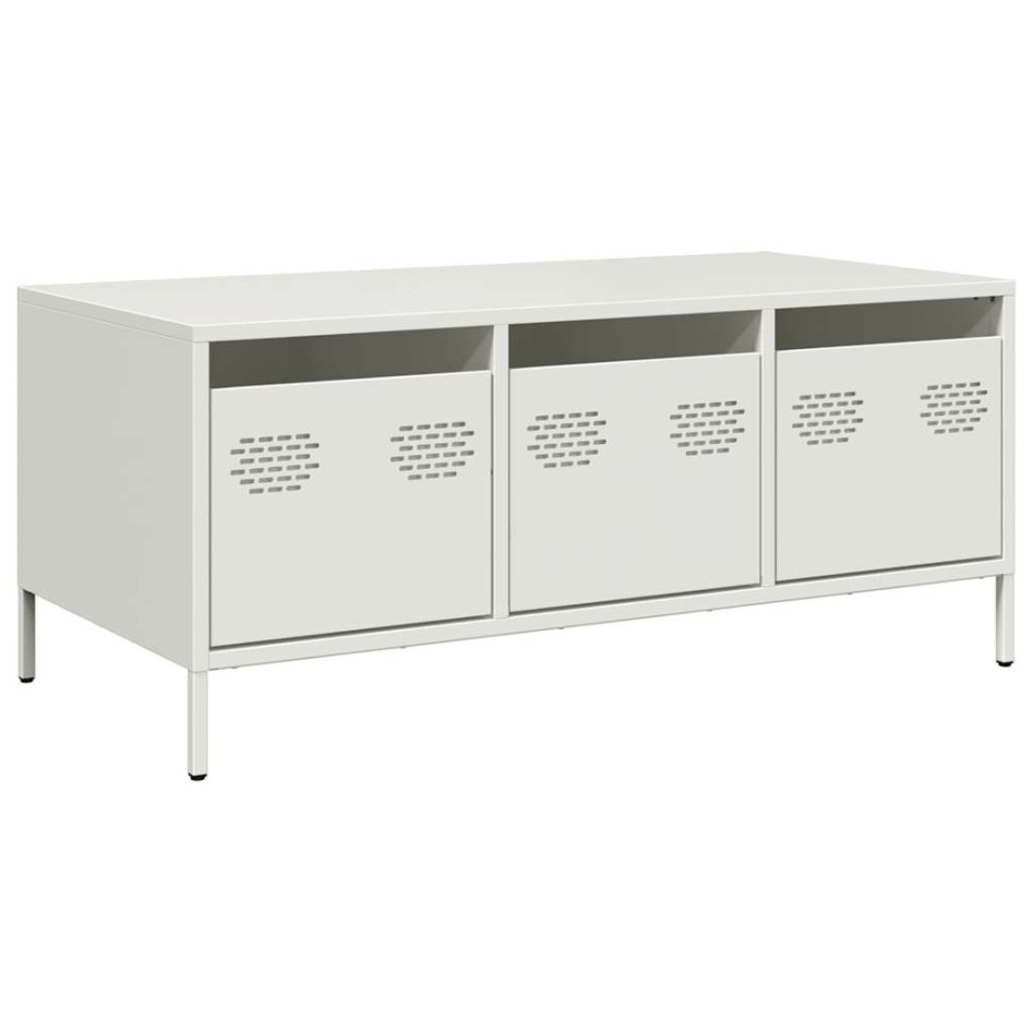 Mesa de centro acero laminado en frío blanco 101,5x50x43,5