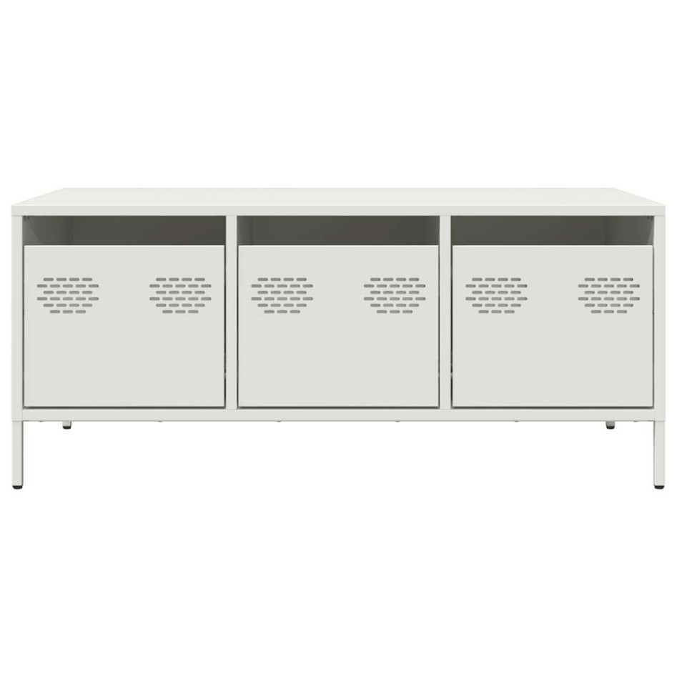 Mesa de centro acero laminado en frío blanco 101,5x50x43,5