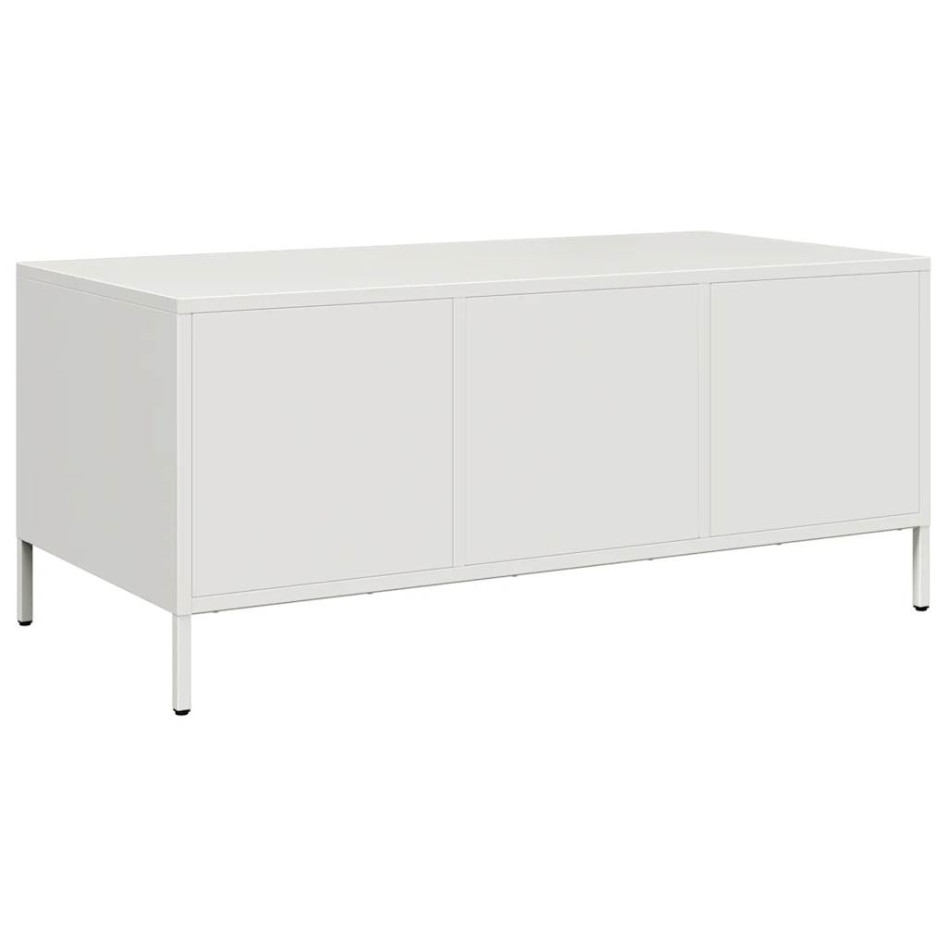 Mesa de centro acero laminado en frío blanco 101,5x50x43,5