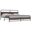 Estructura de cama sin colchón metal roble marrón 180x200 cm