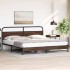 Estructura de cama sin colchón metal roble marrón 180x200