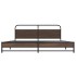 Estructura de cama sin colchón metal roble marrón 180x200
