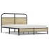 Estructura de cama sin colchón metal roble Sonoma 160x200