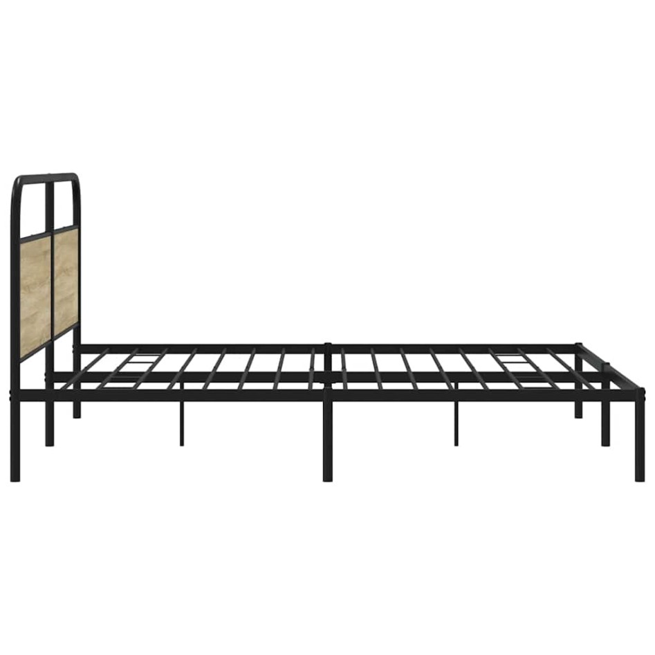 Estructura de cama sin colchón metal roble Sonoma 180x200