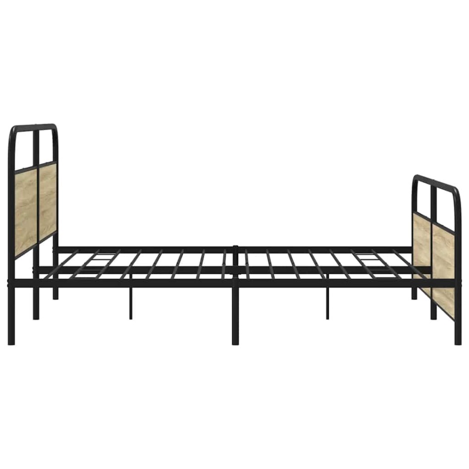 Estructura de cama sin colchón metal roble Sonoma 200x200