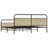 Estructura de cama sin colchón metal roble Sonoma 200x200