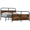 Estructura de cama sin colchón metal roble ahumado 140x200 cm