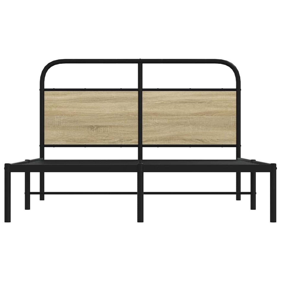 Estructura de cama sin colchón 120x200 cm madera roble