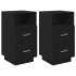 Mesillas de noche 2 uds con 2 cajones negro 36x36x68