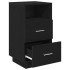 Mesillas de noche 2 uds con 2 cajones negro 36x36x68