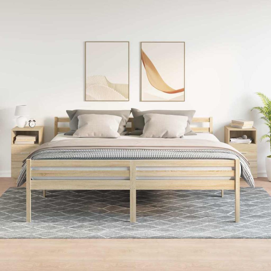 Mesitas de noche 2 uds con 2 cajones roble sonoma 36x36x68