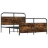Estructura de cama sin colchón metal roble ahumado 137x190
