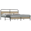 Estructura de cama sin colchón metal roble ahumado 180x200 cm