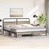 Estructura de cama sin colchón metal roble ahumado 180x200