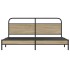 Estructura de cama sin colchón metal roble ahumado 180x200