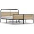 Estructura de cama sin colchón metal roble ahumado 180x200